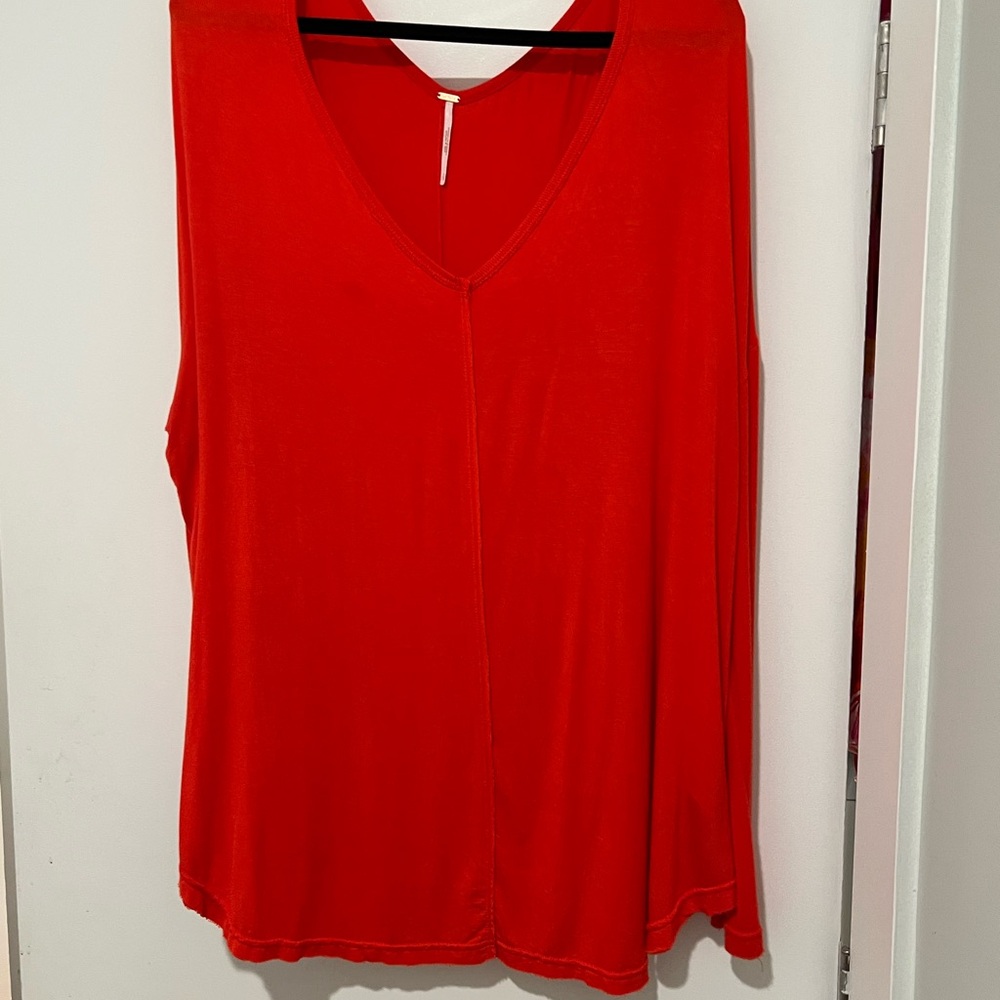 Free People Bold Orange Long Sleeve Top Large